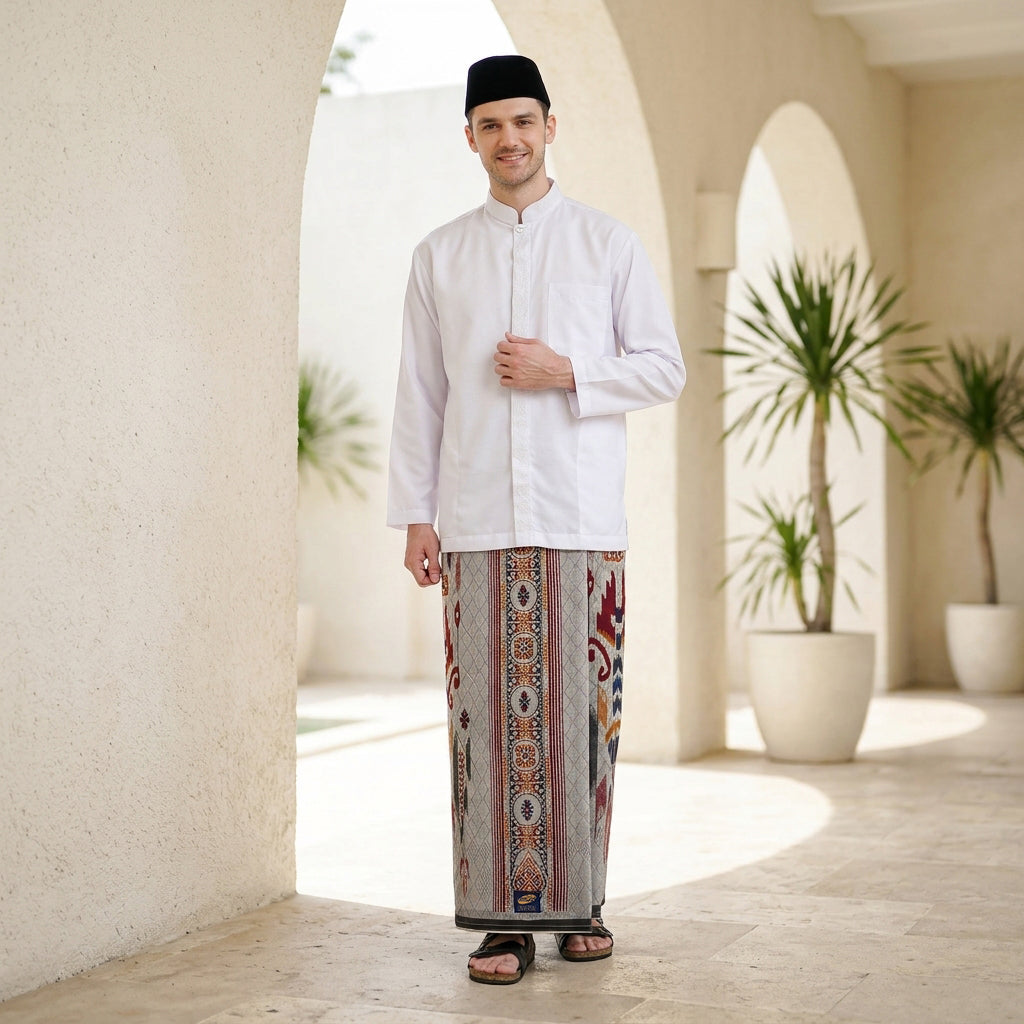 Sarung ATLAS Universal 655 Dobby Kembang A6-DFA SJ Grey