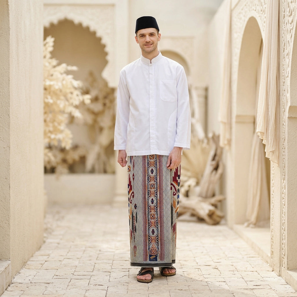 Sarung ATLAS Universal 655 Dobby Kembang A6-DFA SJ Grey