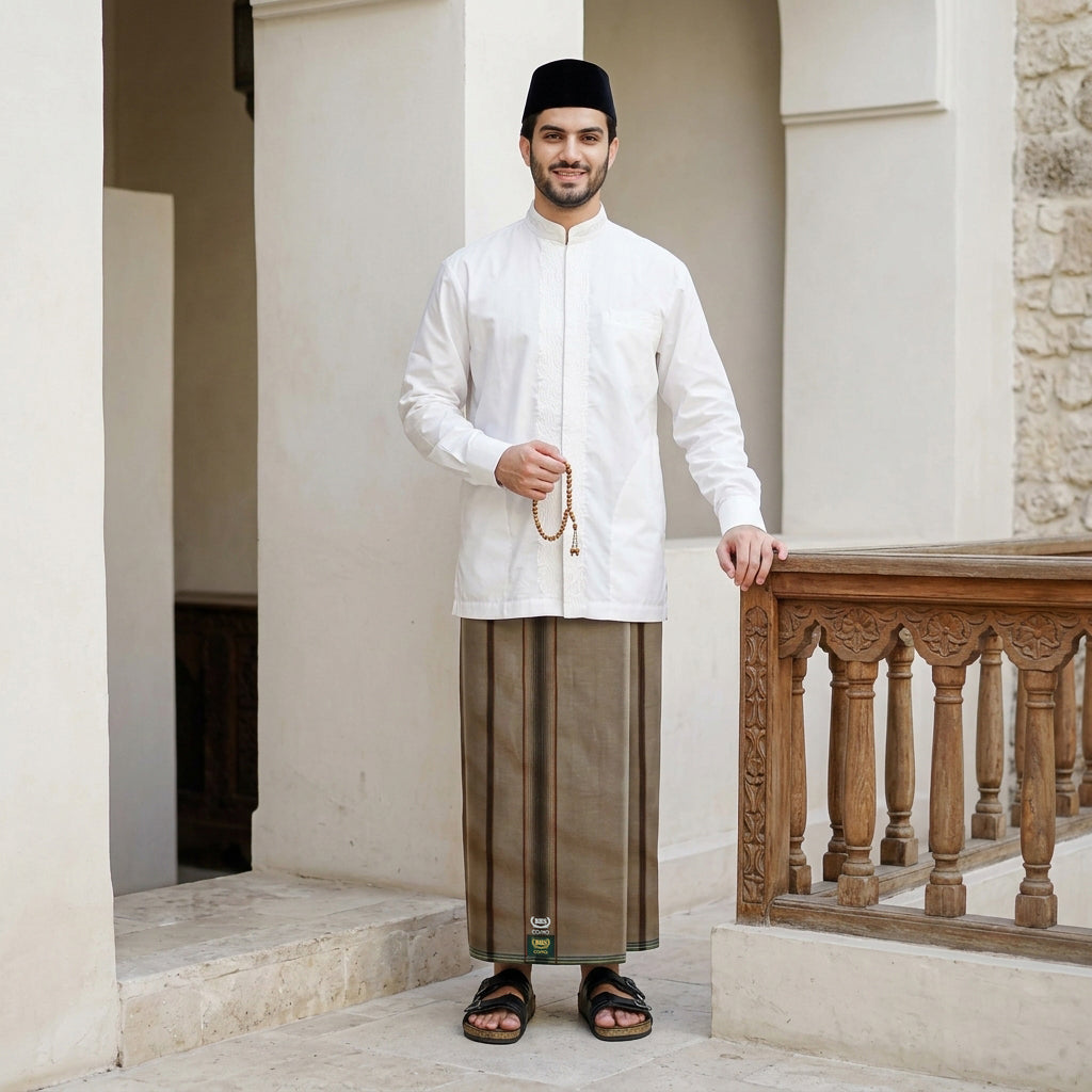 Sarung BHS Cosmo Gold Motif K26 PPE SJ Olive Muda