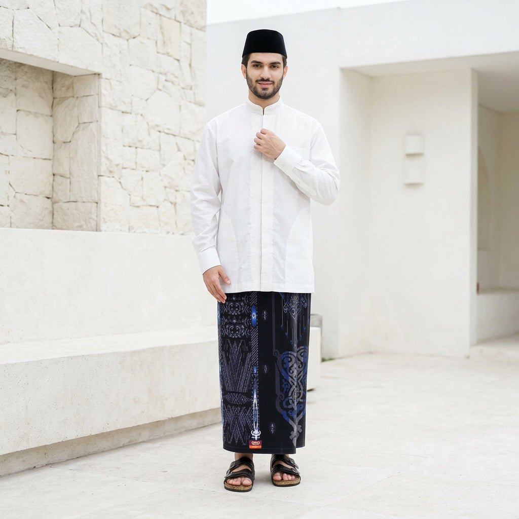 Sarung BHS Infinity Gold Motif V32 KJG SJ Hitam Abu