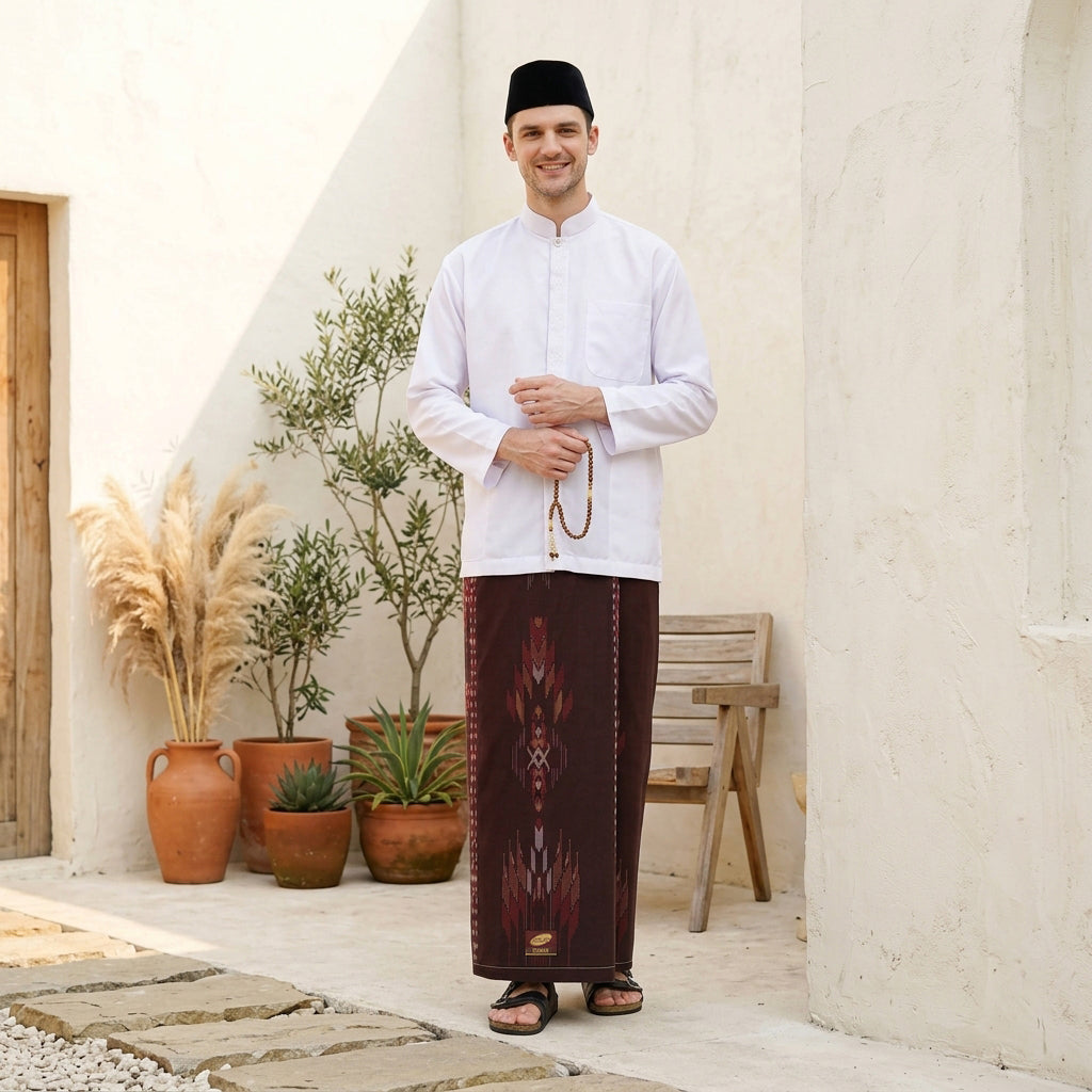 Sarung ATLAS Idaman 555 Kembang Motif BHS SJE Maroon
