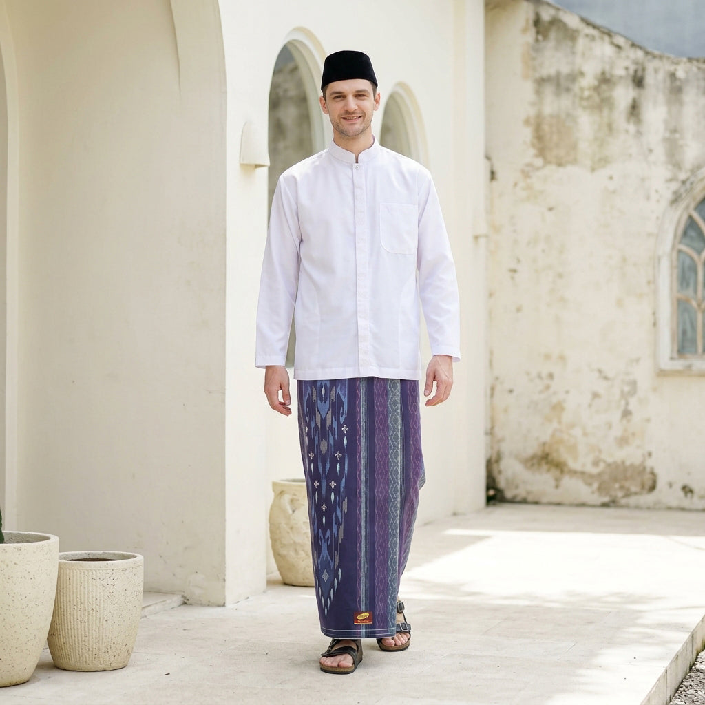 Sarung ATLAS Premium 745 Dobby Kembang SJ Violet