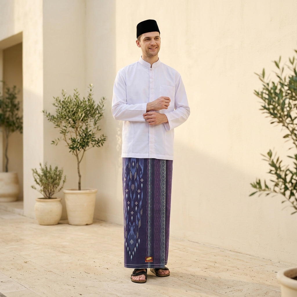 Sarung ATLAS Premium 745 Dobby Kembang SJ Violet