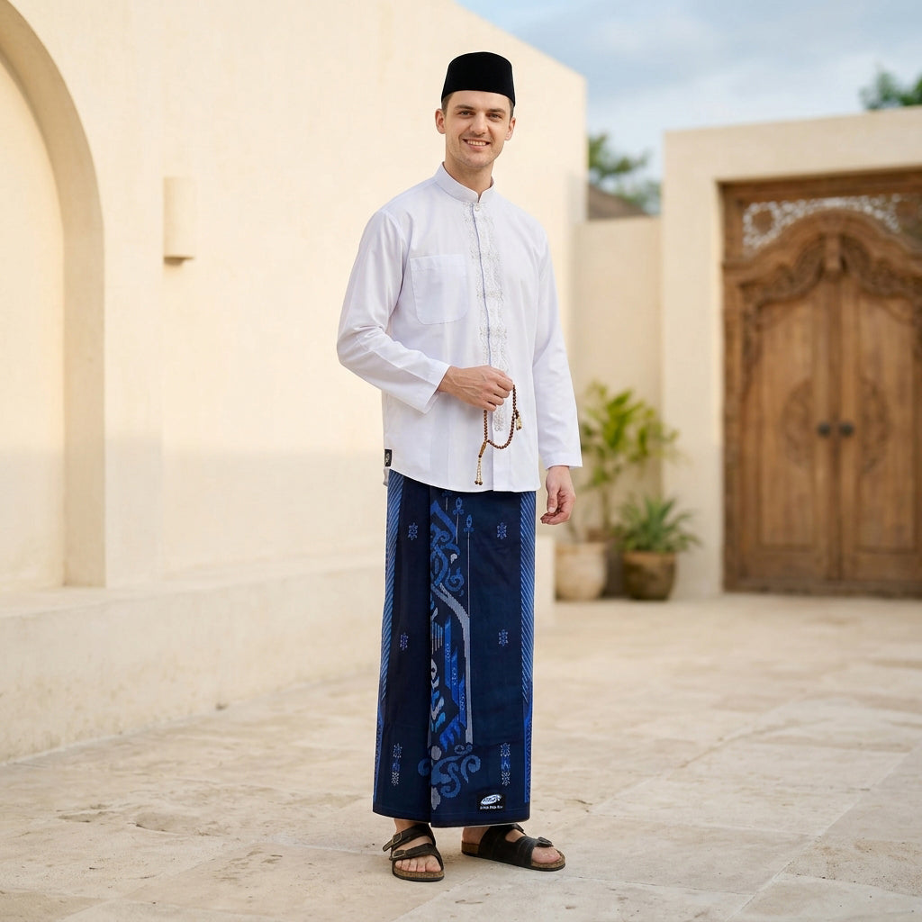 Sarung ATLAS Super Premium Silver Motif 925 A9 SJA SJ Navy