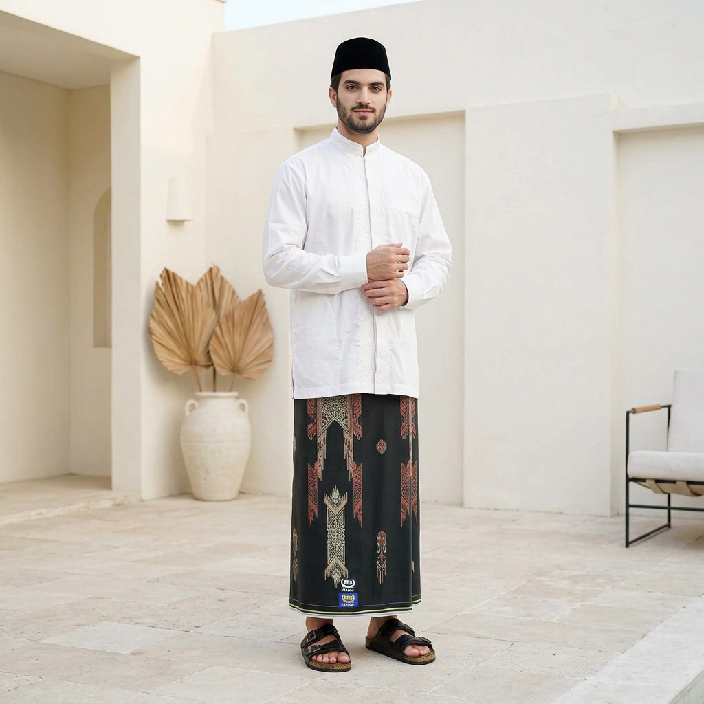 Sarung BHS Classic Super Gold Motif C49 JSN SJ Hitam Coklat 02