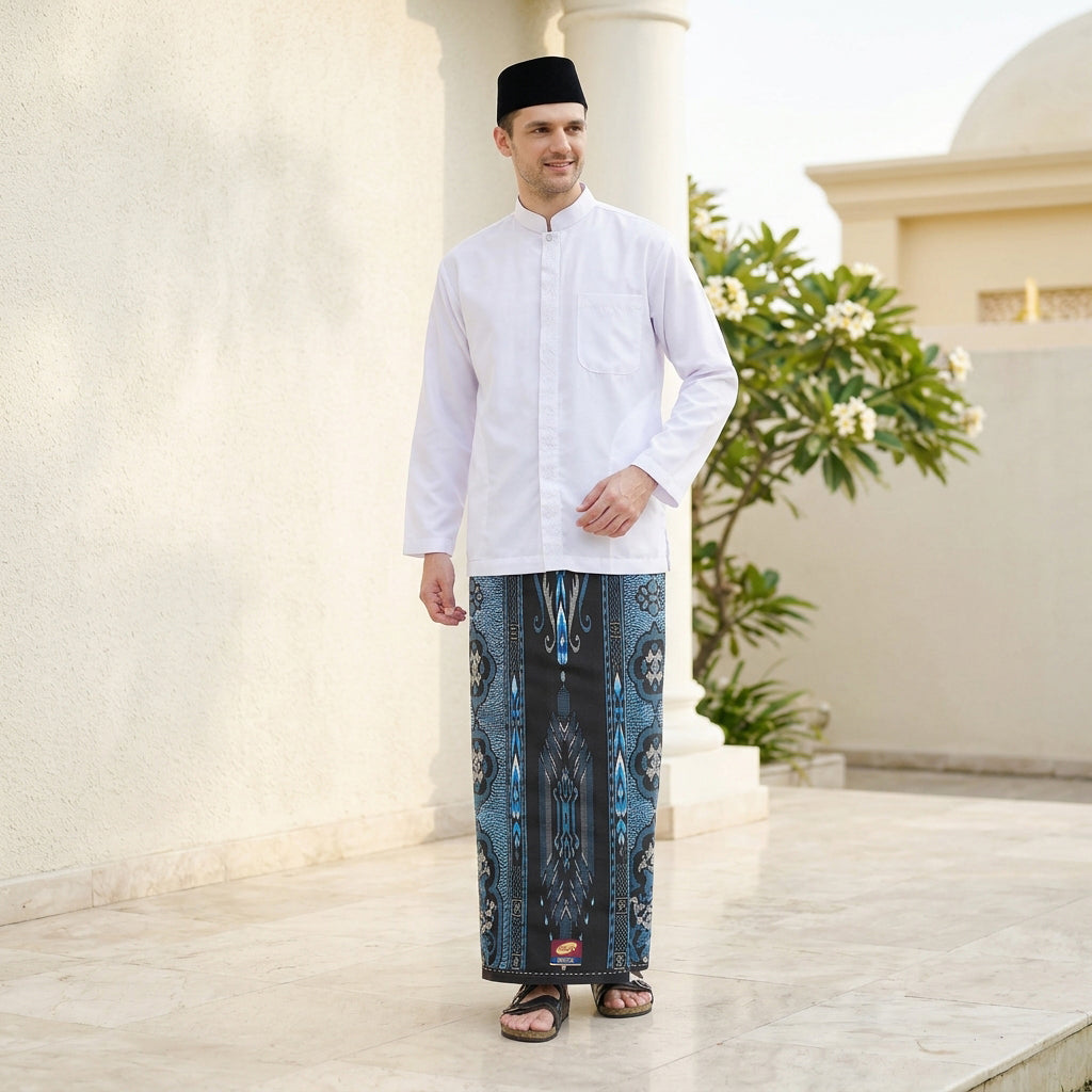 Sarung ATLAS Universal 635 Kembang A6-BSB SJ Hitam Biru