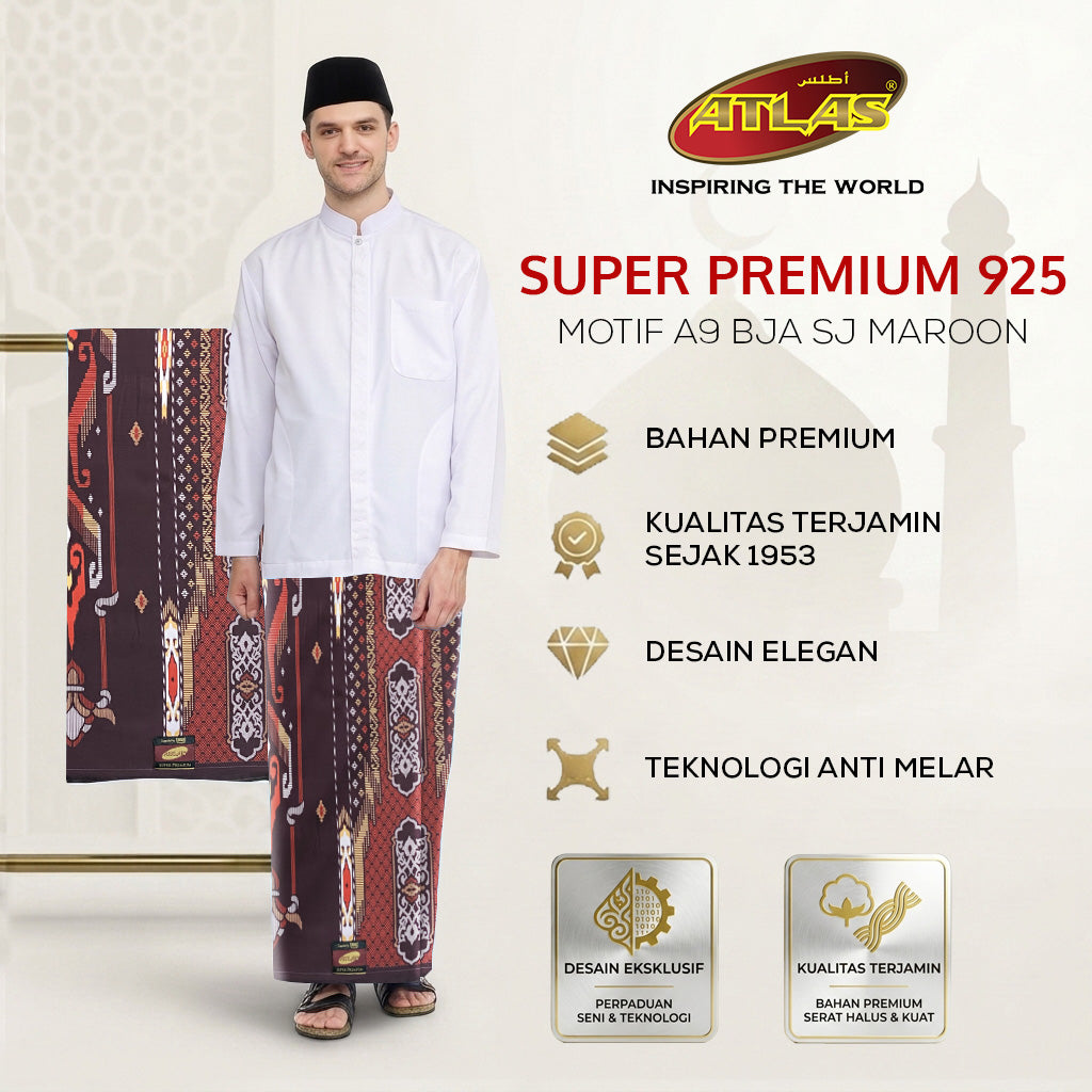 Sarung ATLAS Super Premium 925 A9 BJA SJ Maroon