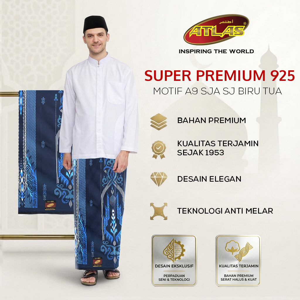 Sarung ATLAS Super Premium 925 A9 SJA SJ Biru Tua