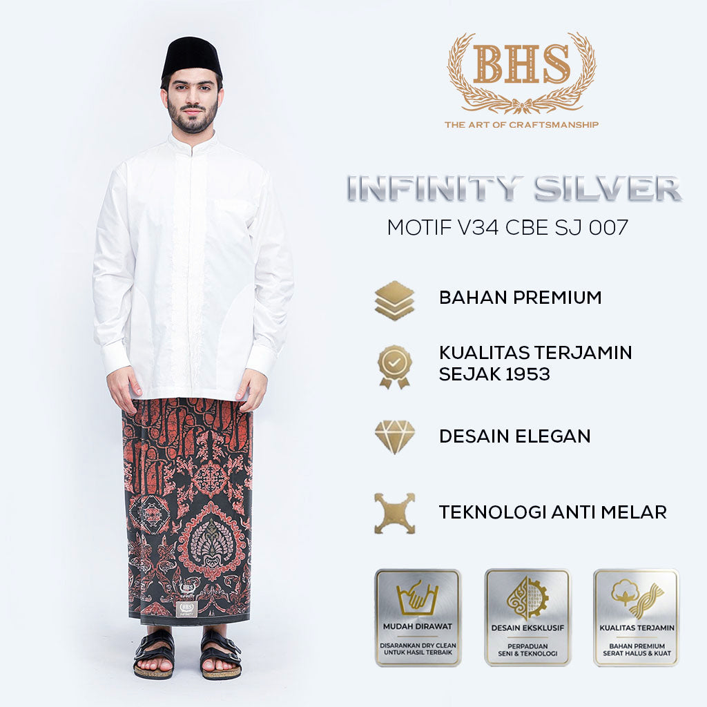 Sarung BHS Infinity Silver Motif V34 CBE SJ 007