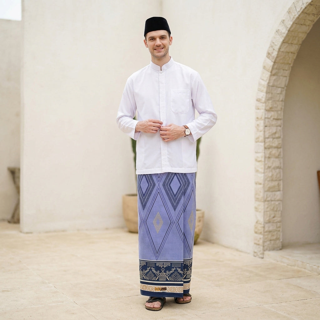 Sarung ATLAS Bustan Series Banjarmasin Blue