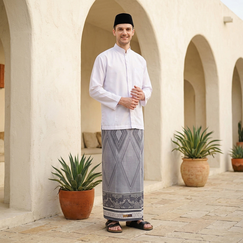 Sarung ATLAS Bustan Series Banjarmasin Grey