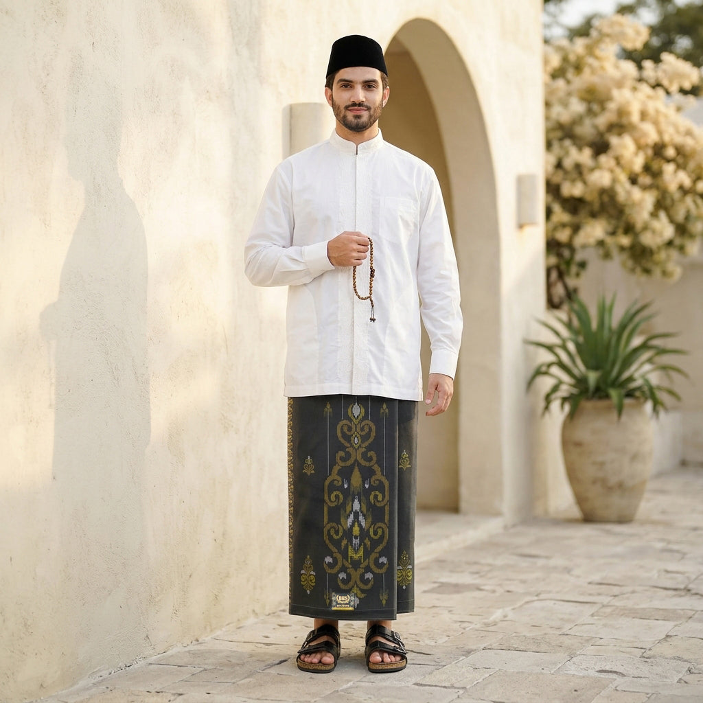 Sarung BHS Innovaire Gold Motif F32 PKM SJ Hitam Gold