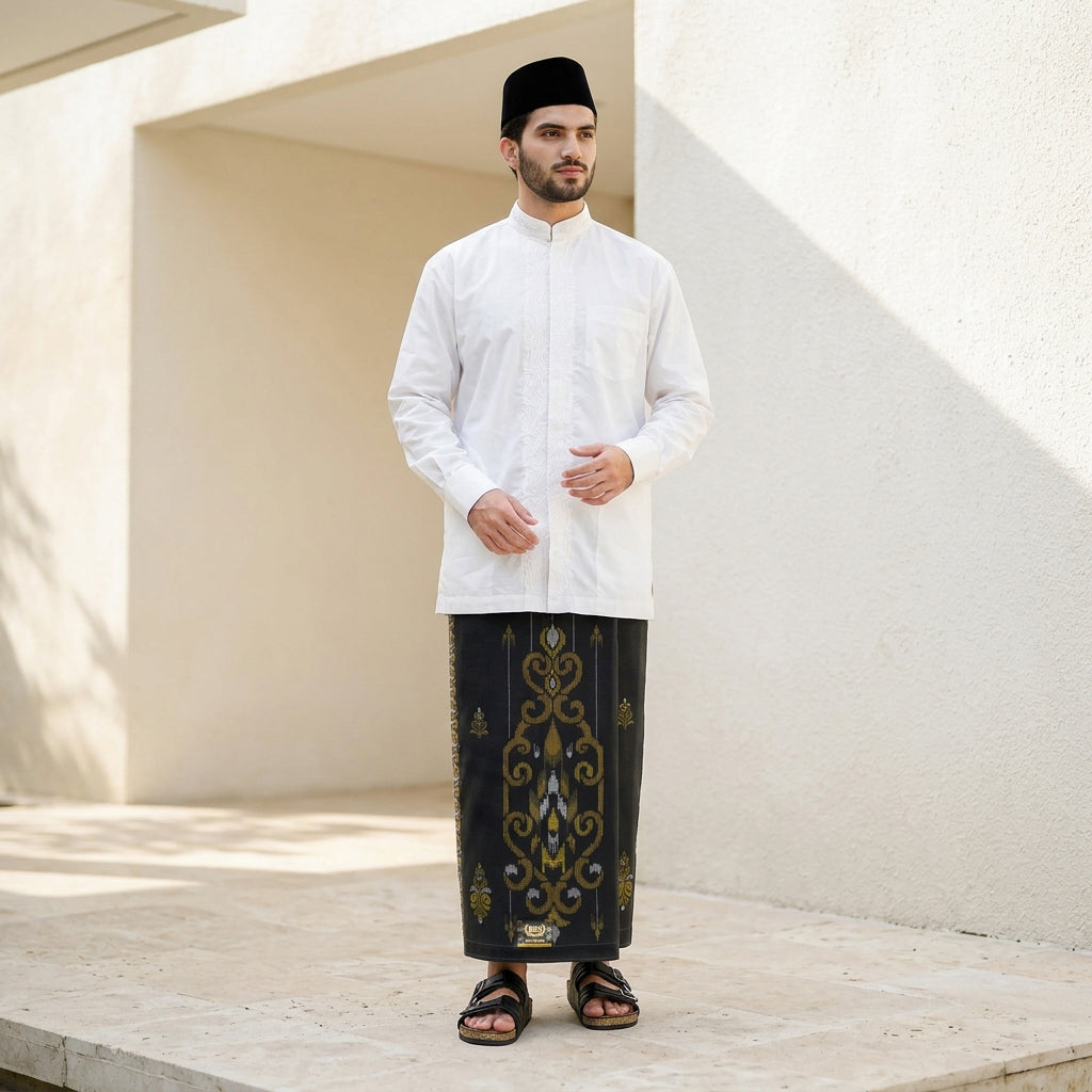 Sarung BHS Innovaire Gold Motif F32 PKM SJ Hitam Gold