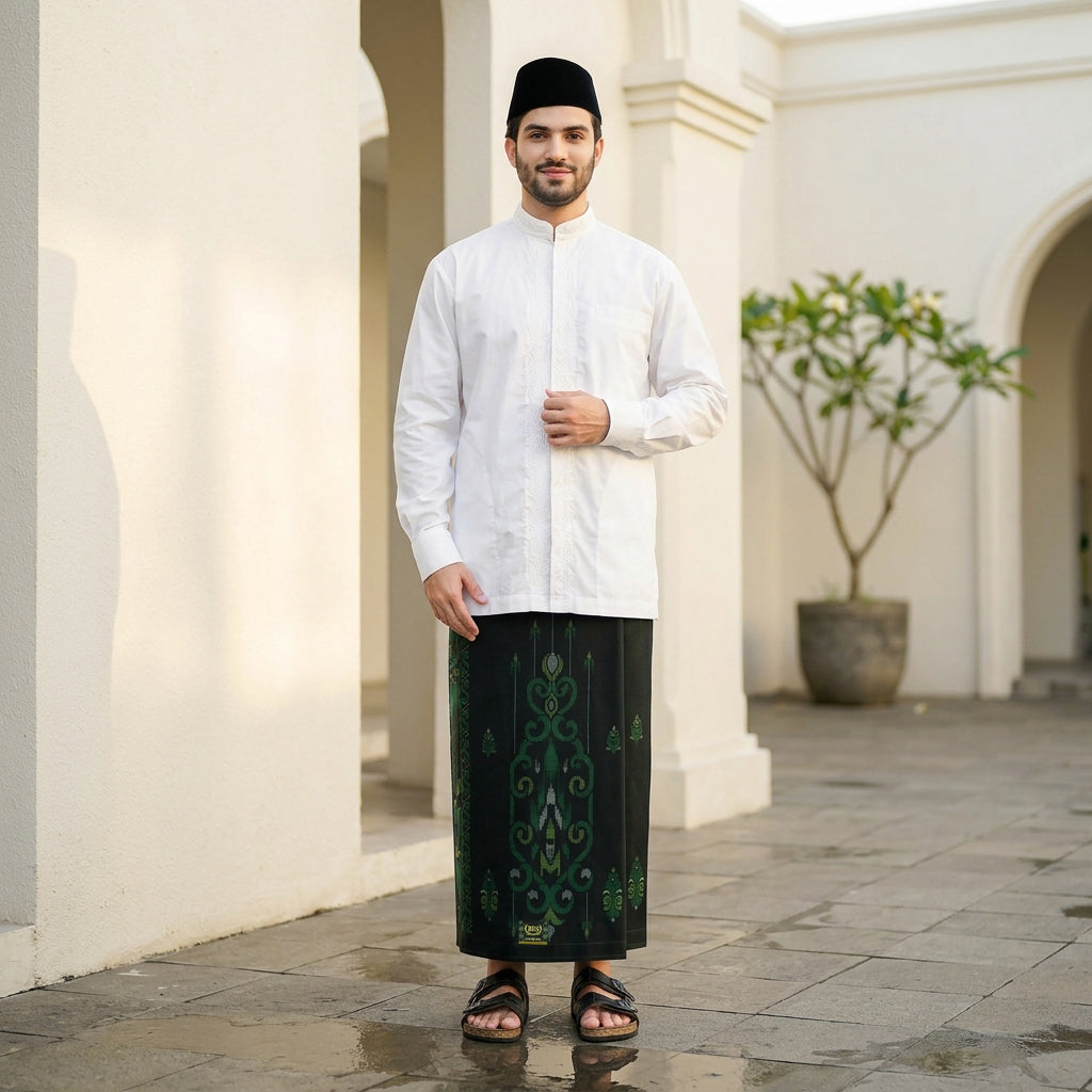 Sarung BHS Innovaire Gold Motif F32 PKM SJ Hitam Hijau