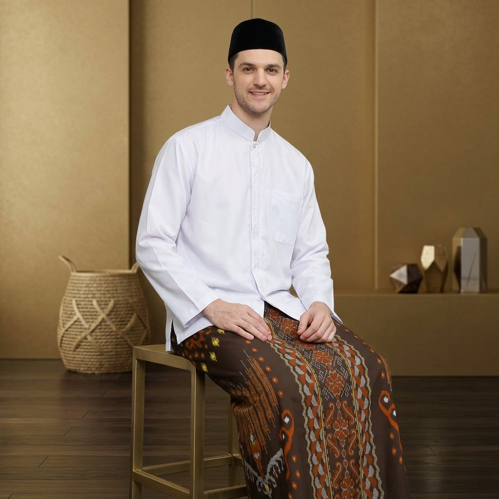 ATLAS Idaman Sarong 555 Flower Motif BHS GSD 01 Light Olive