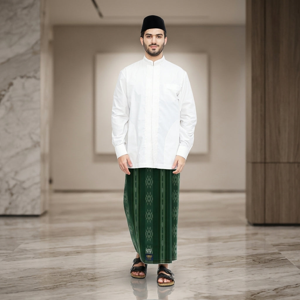 Sarung BHS Classic Gold Motif C44 DKA SJ Hijau 02
