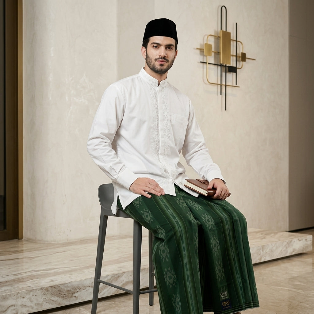 Sarung BHS Classic Gold Motif C44 DKA SJ Hijau 02