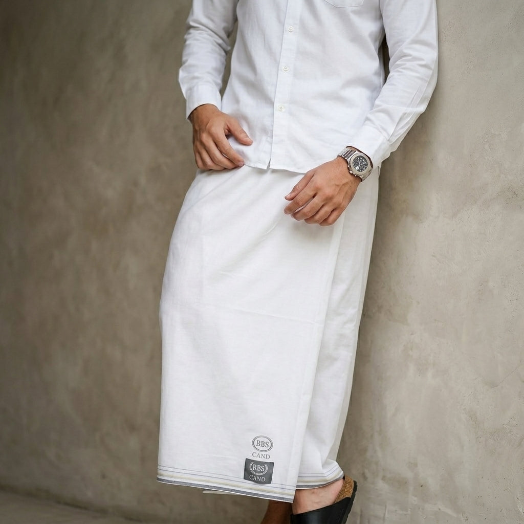 Sarung BHS Cosmo Silver Warna Putih Polos 01