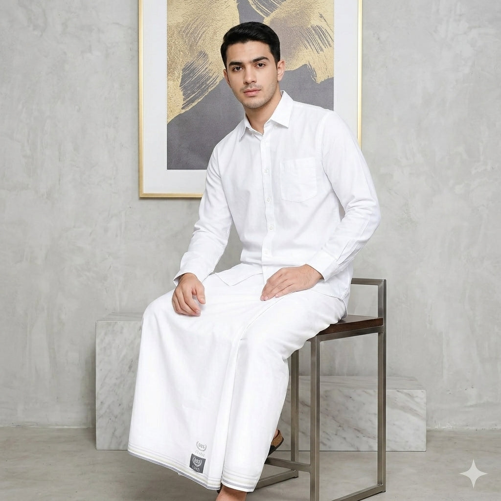 Sarung BHS Cosmo Silver Warna Putih Polos 01