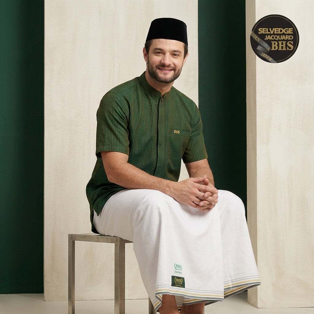 Sarung BHS Cosmo Gold Warna Putih Polos