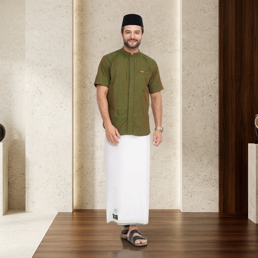 Sarung BHS Cosmo Gold Warna Putih Polos
