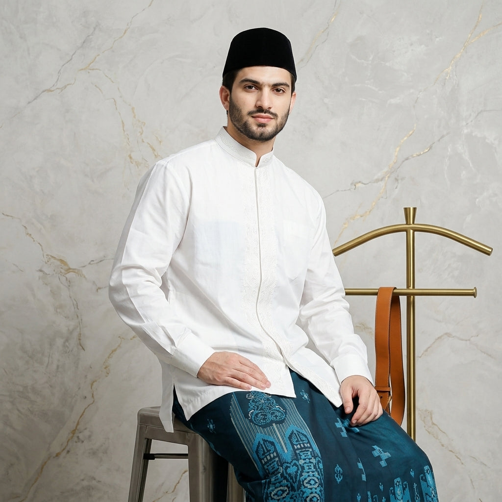 Sarung BHS Infinity Gold Motif V32 SNA SJ Dark Blue