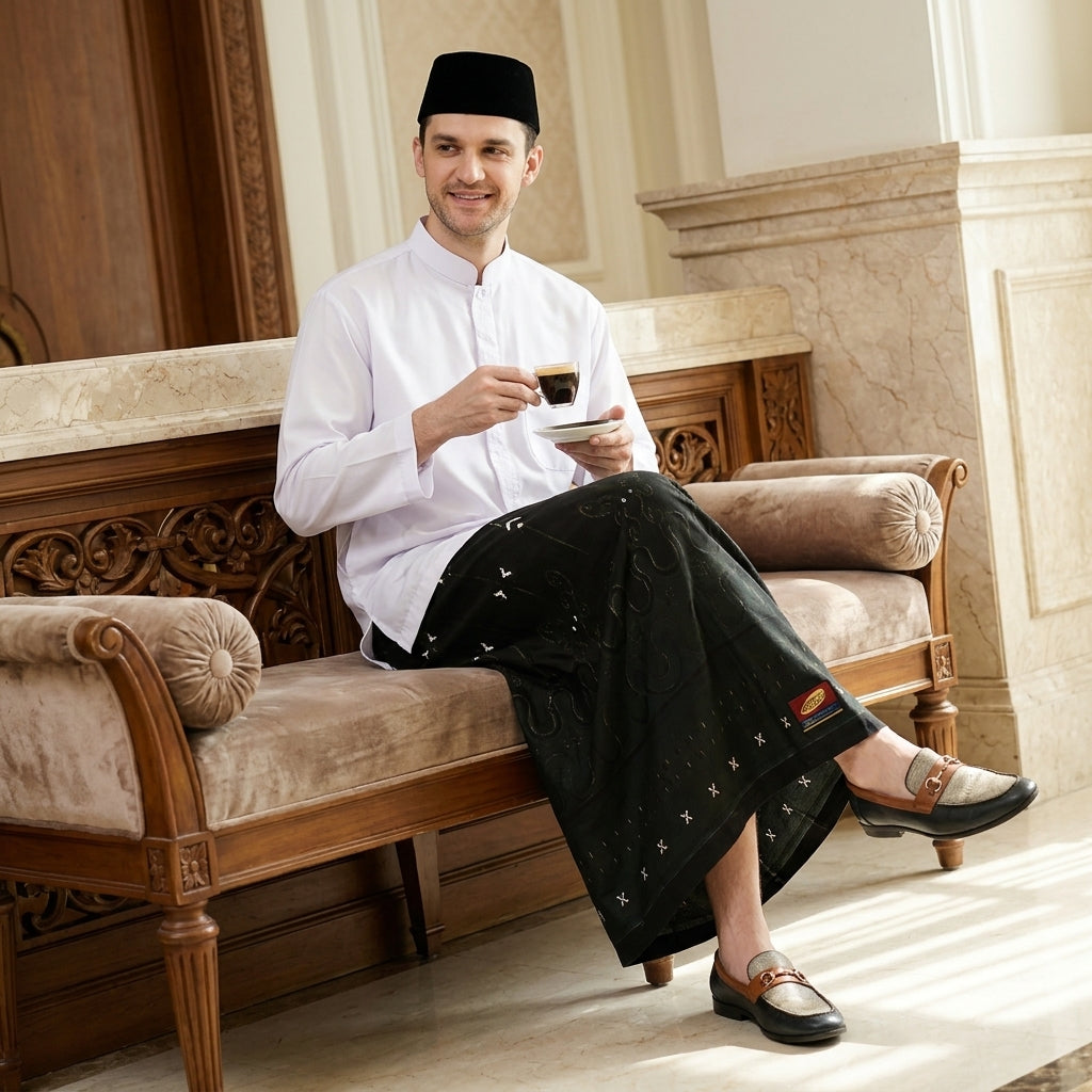 Sarung ATLAS Bustan Sagara Series PLS Fiqham Black