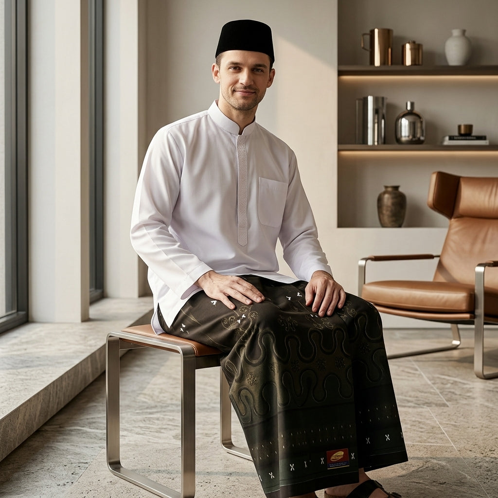 Sarung ATLAS Bustan Sagara Series PLS Fiqham Black