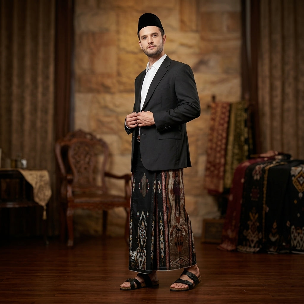Sarung BHS Masterpiece Gold Motif M85 JIC Hitam Coklat
