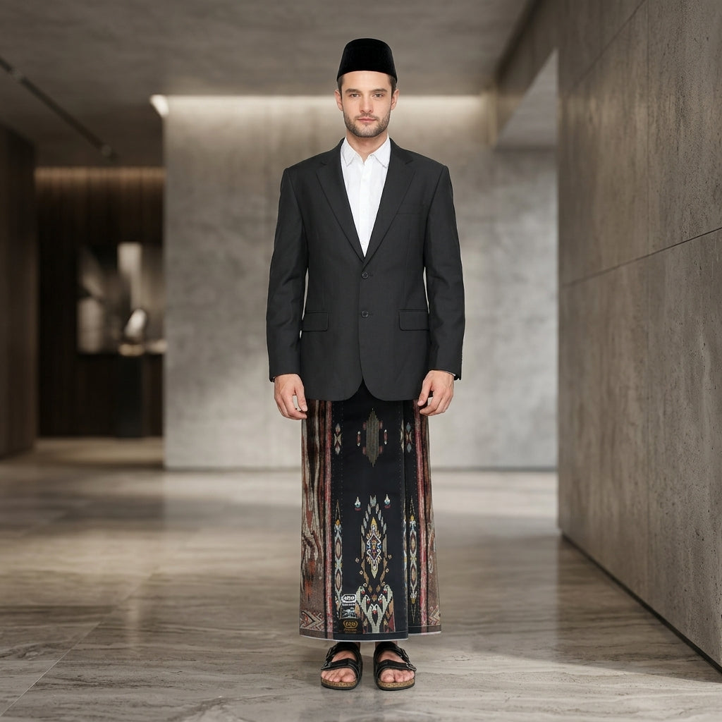 Sarung BHS Masterpiece Gold Motif M85 JIC Hitam Coklat