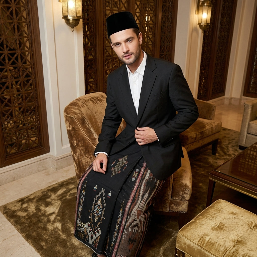 Sarung BHS Masterpiece Gold Motif M85 JIC Hitam Coklat