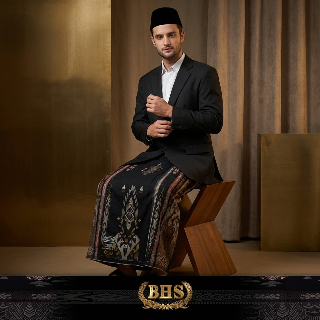 Sarung BHS Masterpiece Gold Motif M85 JIC Hitam Coklat