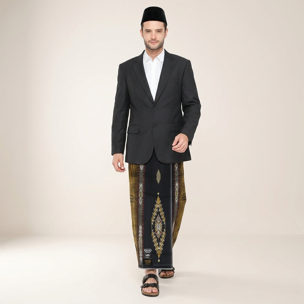 Sarung BHS Masterpiece Gold Motif M99 JIB Hitam Gold