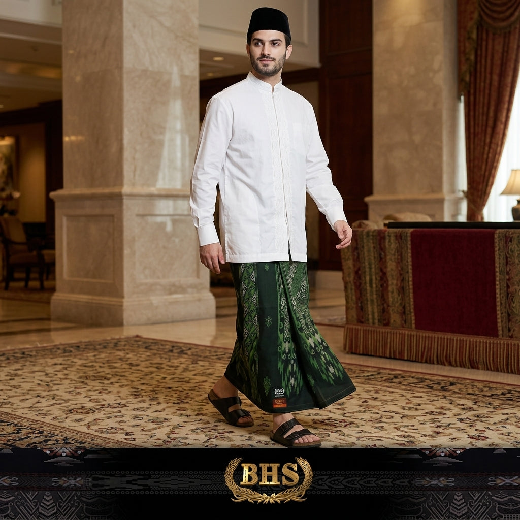 Sarung BHS Infinity Gold Motif V32 SNB SJ Forest Green