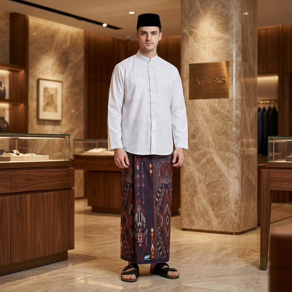Sarung ATLAS Silver Super Premium 920 Motif A9 KJB Dark Brown