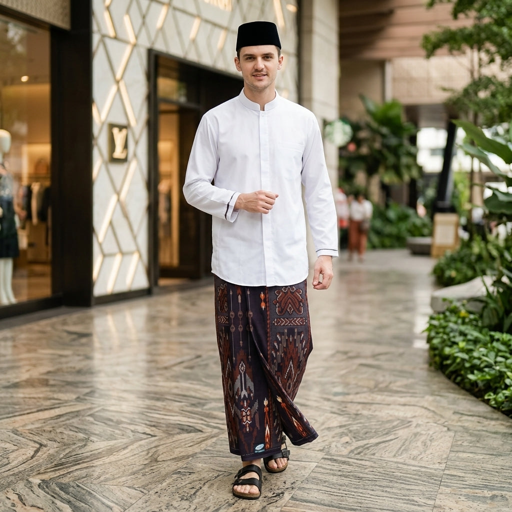 Sarung ATLAS Silver Super Premium 920 Motif A9 KJB Dark Brown