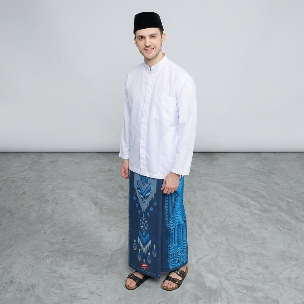 Sarung ATLAS Idaman 555 Kembang Motif BHS A5 GSI Navy 02
