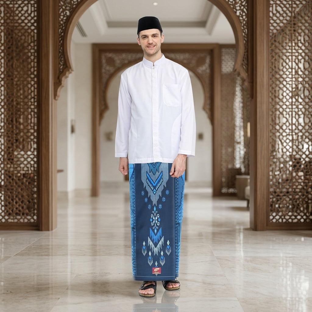 Sarung ATLAS Idaman 555 Kembang Motif BHS A5 GSI Navy 02
