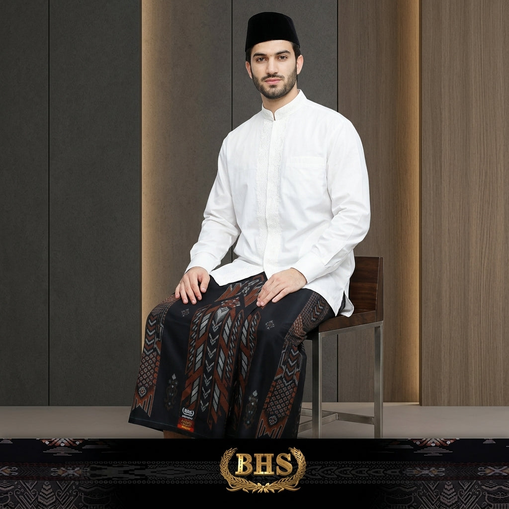 Sarung BHS Infinity Gold Motif V32 KJC SJ Black Choco