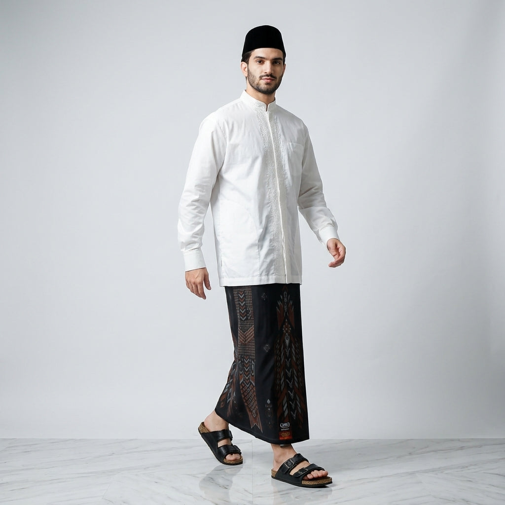 Sarung BHS Infinity Gold Motif V32 KJC SJ Black Choco