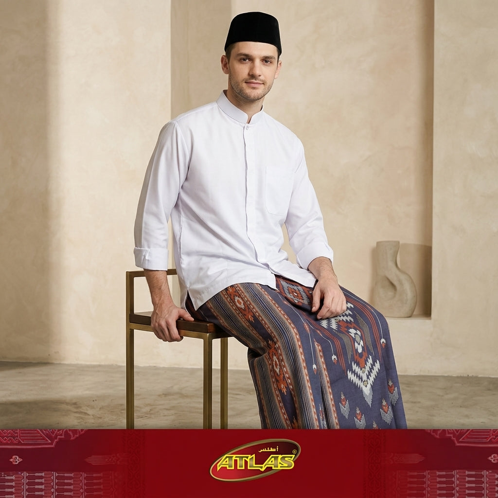 Sarung ATLAS Idaman 555 Kembang Motif BHS A5 GSG Coklat Tua 02