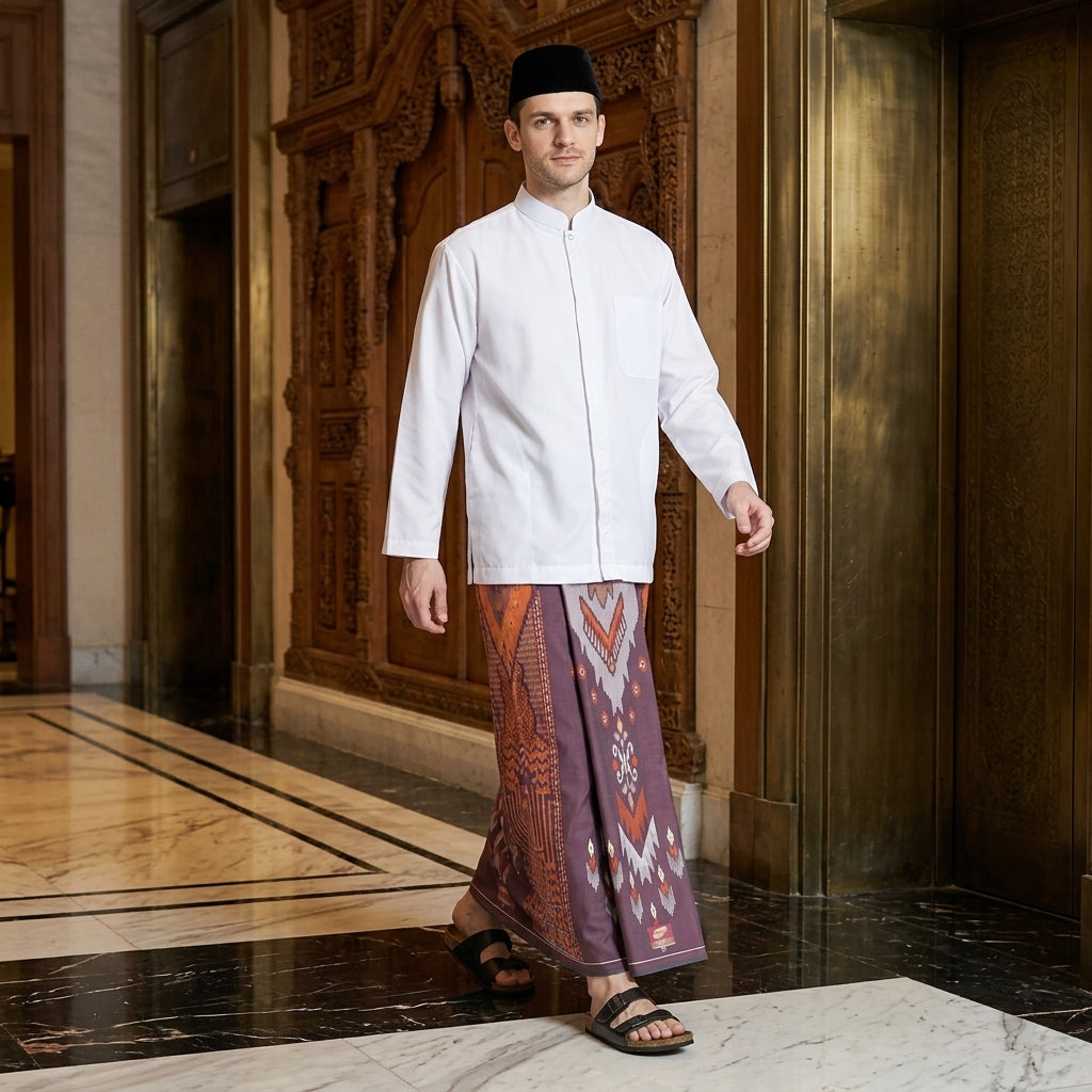 Sarung ATLAS Idaman 555 Kembang Motif BHS A5 GSI Coklat Tua 02