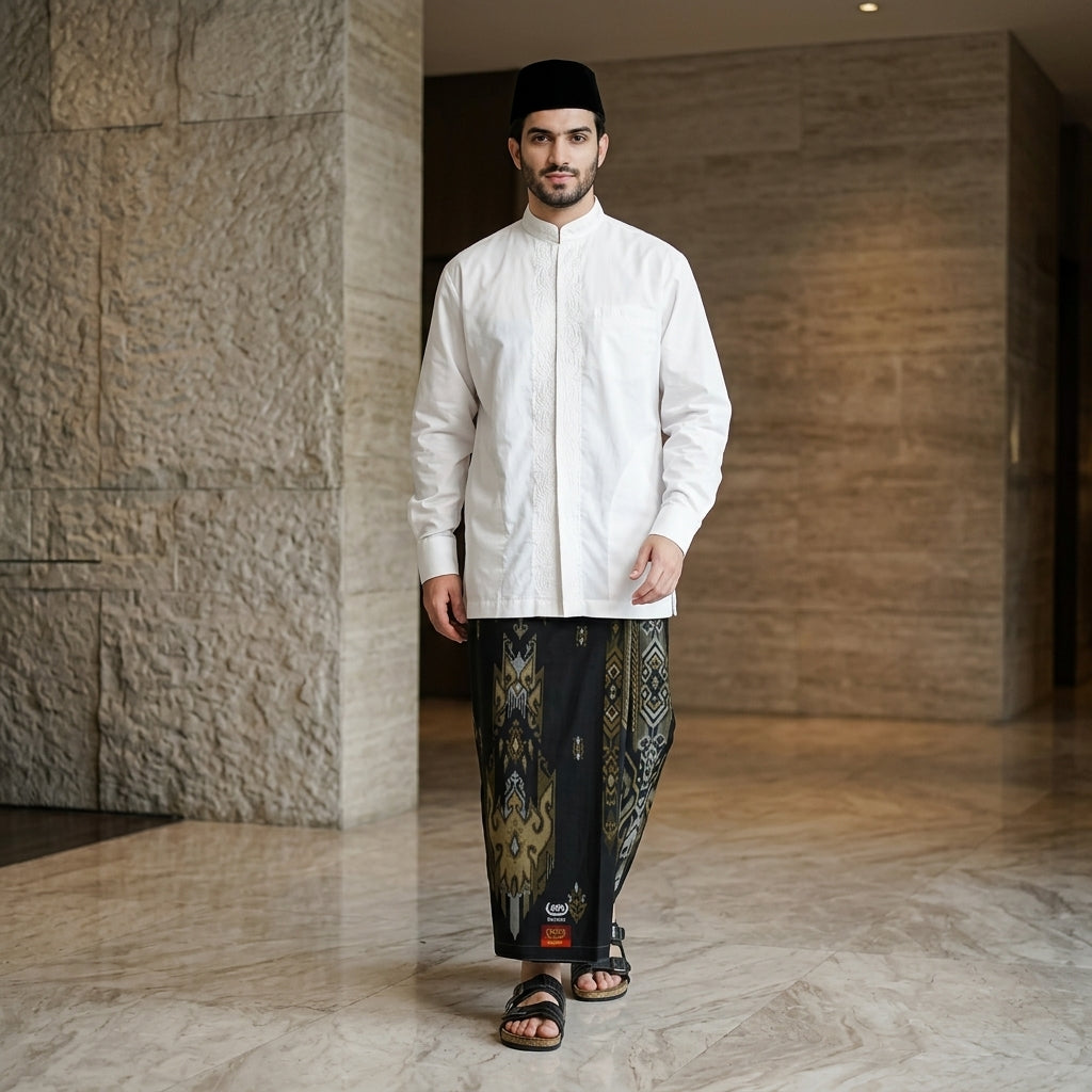 Sarung BHS Infinity Gold Motif V32 SNA SJ Black Gold