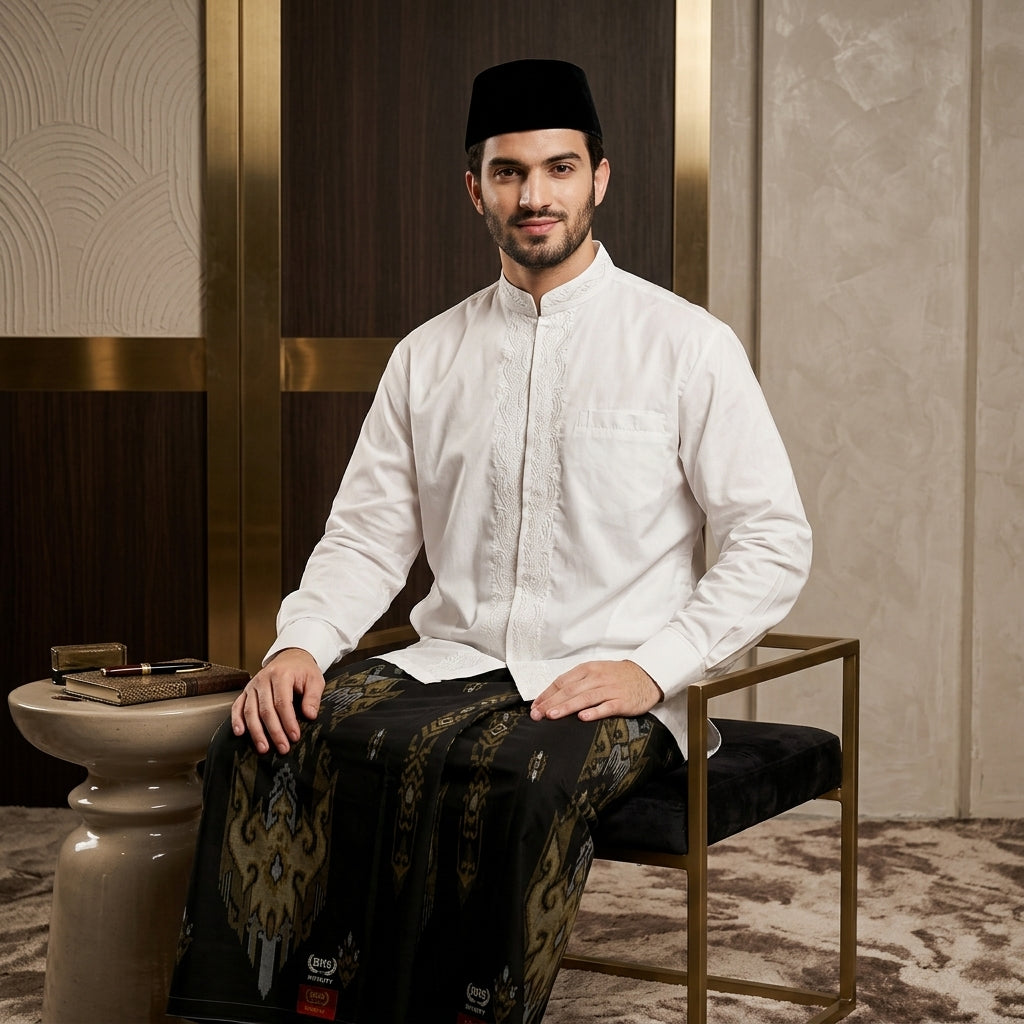 Sarung BHS Infinity Gold Motif V32 SNA SJ Black Gold