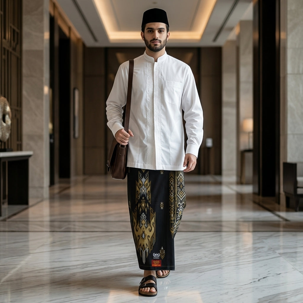 Sarung BHS Infinity Gold Motif V32 SNA SJ Black Gold