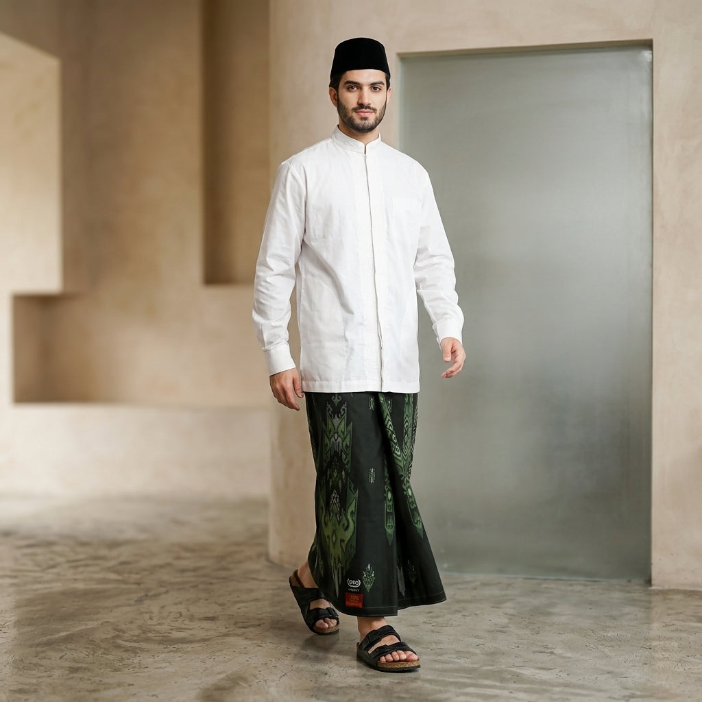 Sarung BHS Infinity Gold Motif V32 SNA SJ Forest Green