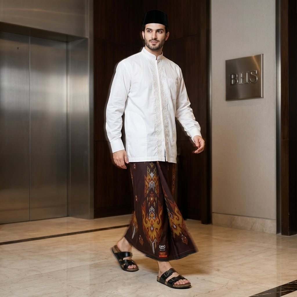 Sarung BHS Infinity Gold Motif V32 SNA SJ Choco
