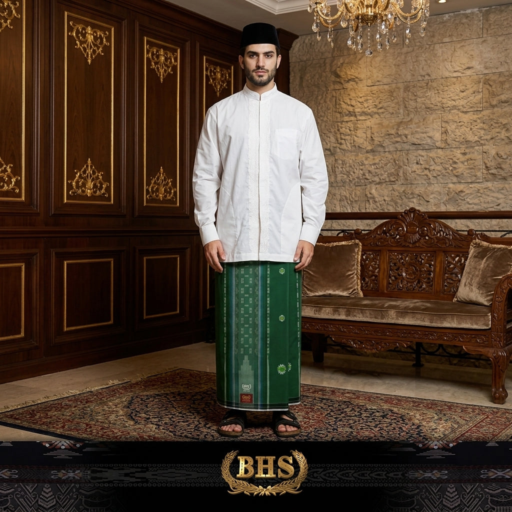 Sarung BHS Excellent Gold Motif E52 SGB SJ Hijau