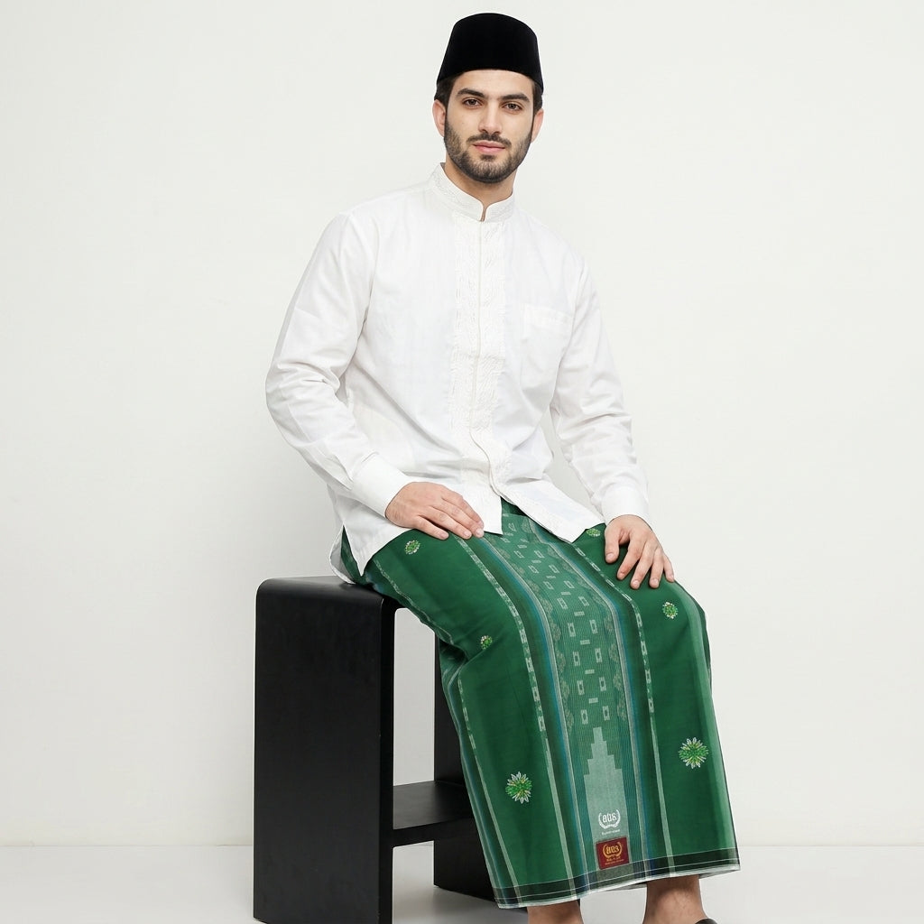Sarung BHS Excellent Gold Motif E52 SGB SJ Hijau