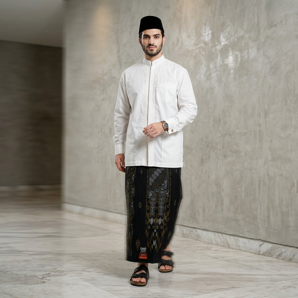 Sarung BHS Infinity Gold Motif V32 SNB SJ Black Gold